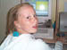 Amy at computer