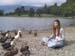 Angela feeding ducks