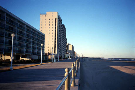 Looking down Virginia Beach